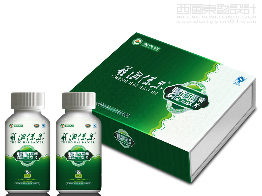 程海保爾螺旋藻精片包裝設(shè)計之螺旋藻精片禮盒包裝設(shè)計