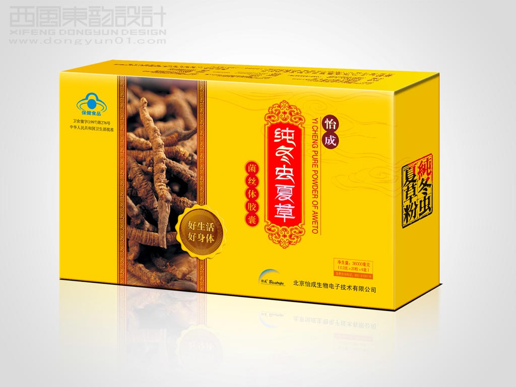 怡成純冬蟲夏草菌絲體膠囊包裝設計 怡成純冬蟲夏草菌絲體膠囊包裝設計