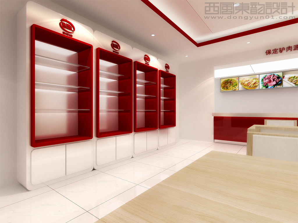 漕河驢肉連鎖店面設(shè)計之店內(nèi)展柜設(shè)計