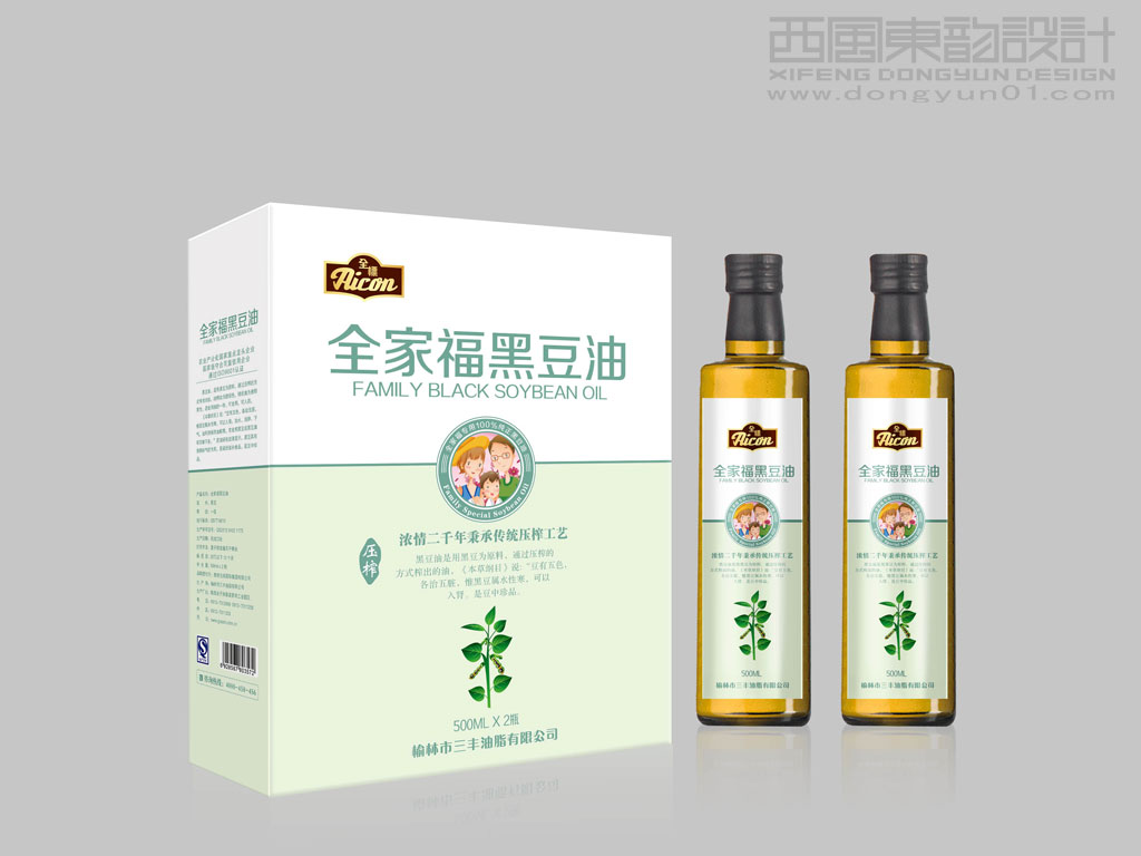 陜西三豐糧油有限公司全標(biāo)全家福黑豆油禮盒包裝設(shè)計