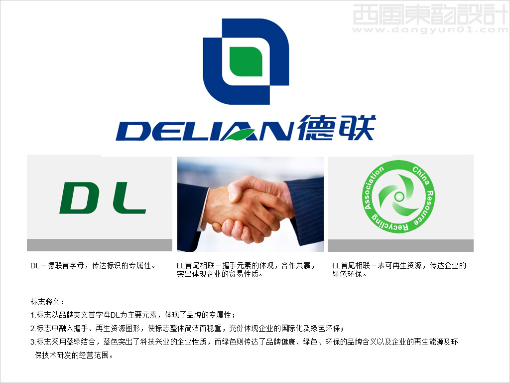 德聯(lián)科貿(mào)（北京）有限公司德聯(lián)DELIAN品牌logo設(shè)計理念創(chuàng)意說明