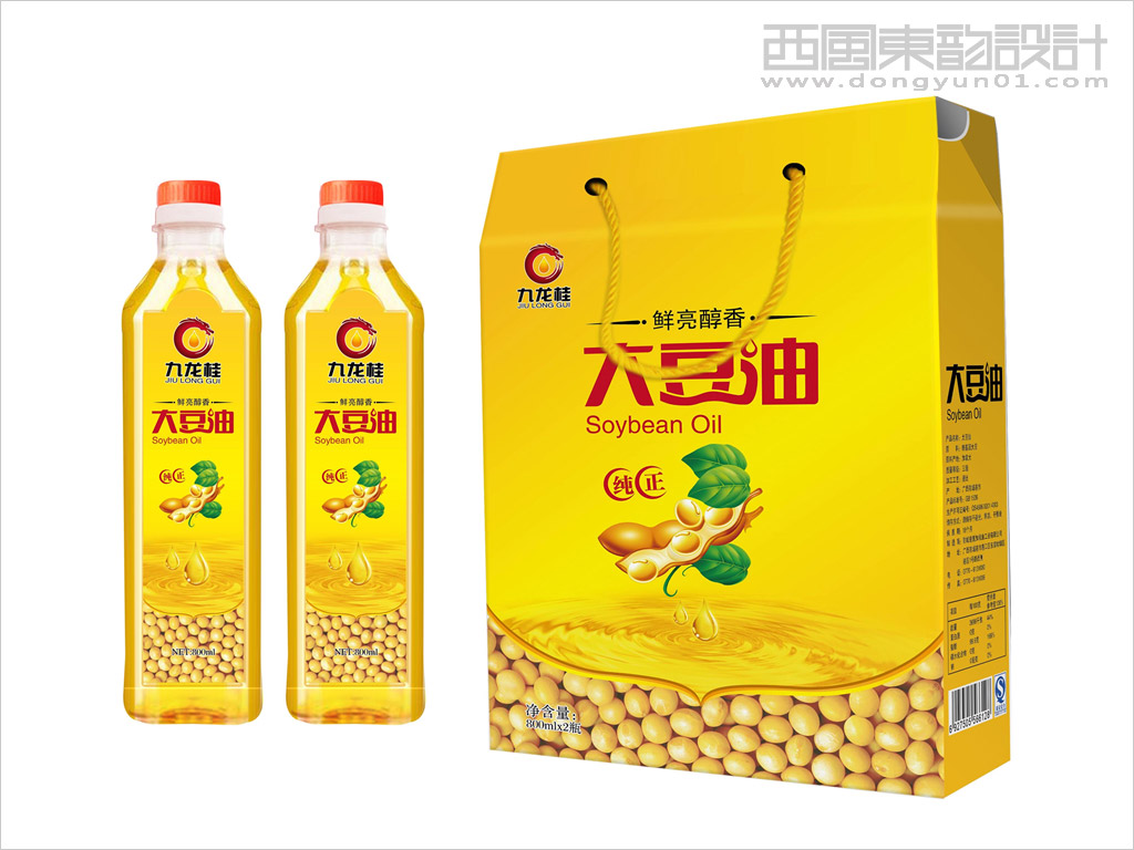 澳加糧油工業(yè)有限公司大豆油禮盒包裝設計、大豆油瓶簽設計
