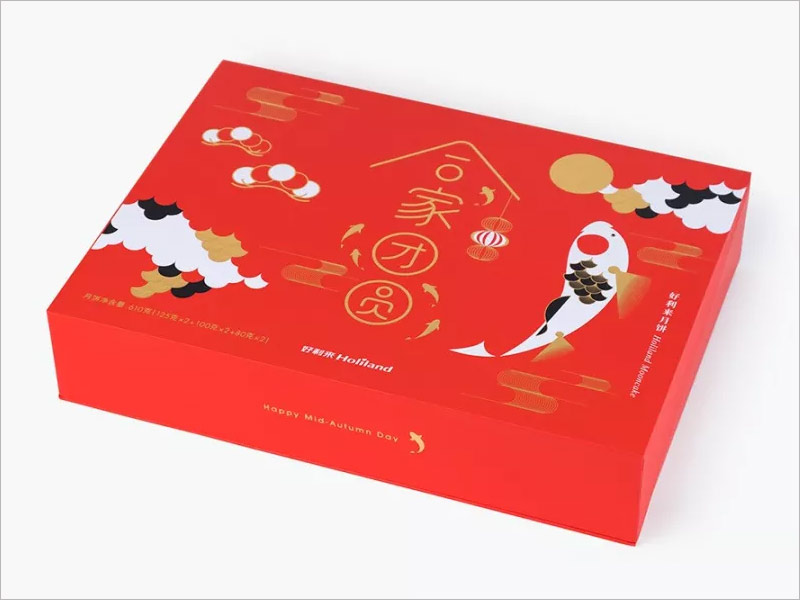 好利來月餅禮盒包裝設(shè)計，合家團(tuán)圓，連年有余