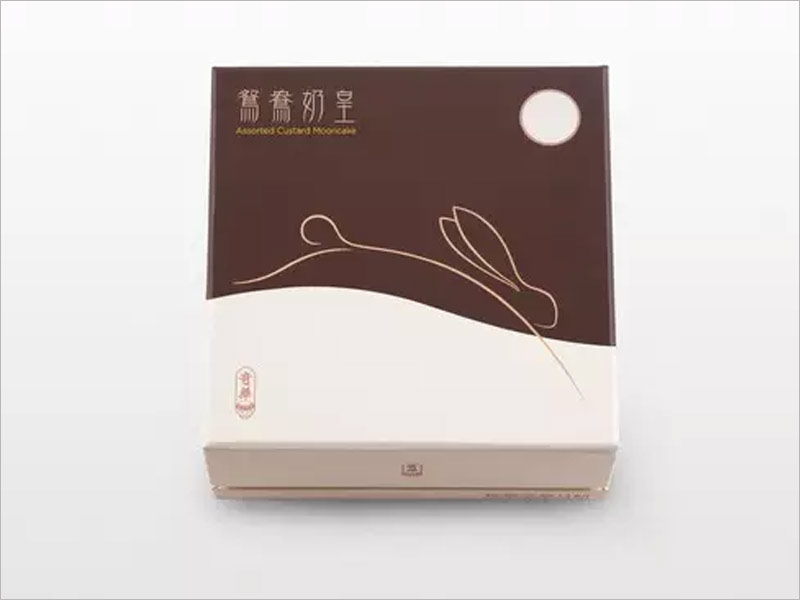 鴛鴦奶皇月餅包裝設(shè)計，寥寥數(shù)筆，簡潔傳神。