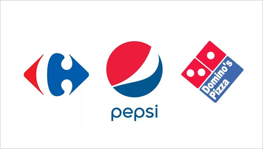 標志設(shè)計中藍色加紅色的組合應(yīng)用