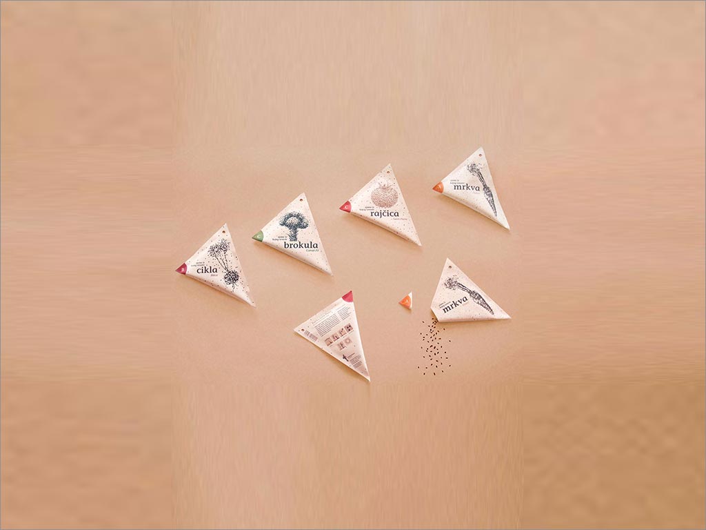 三角袋種子包裝設(shè)計(jì)。我真的很喜歡這種類型的形狀和功能。很想使用像這樣的 種子包裝設(shè)計(jì)。 