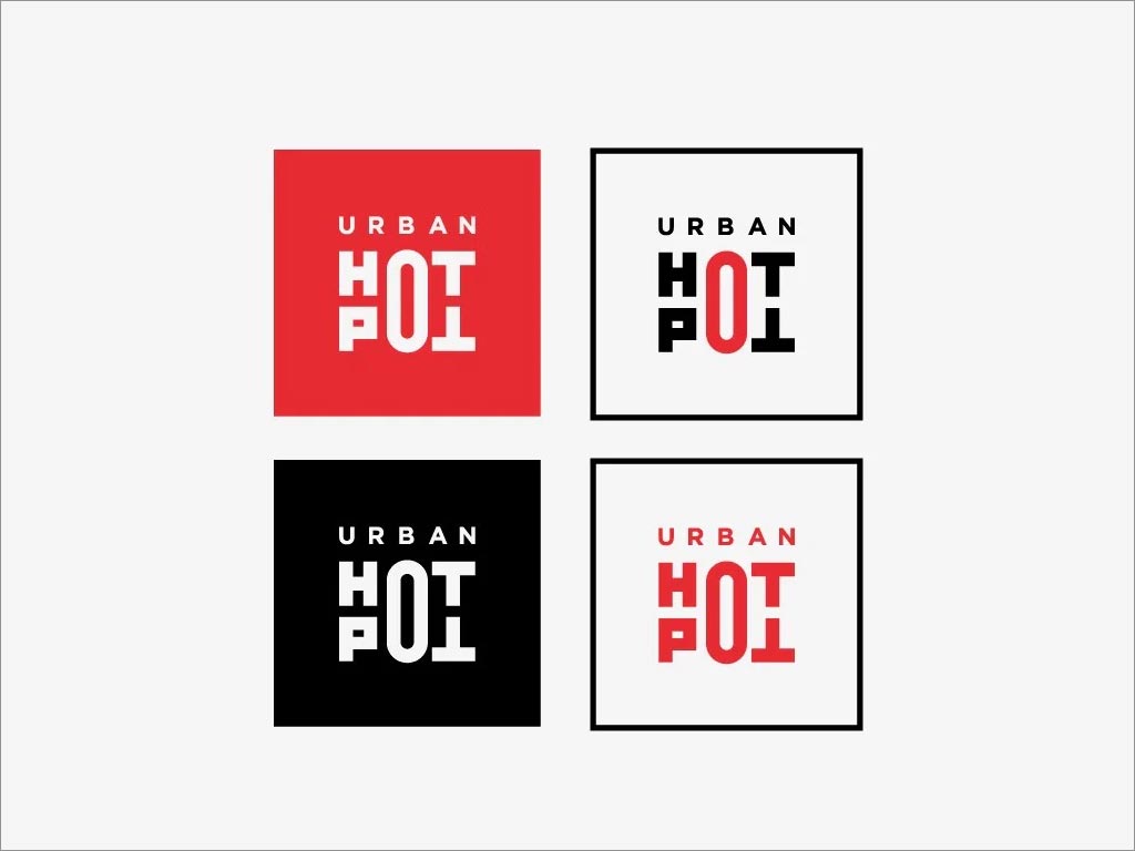 方形幾何字標餐廳logo設(shè)計