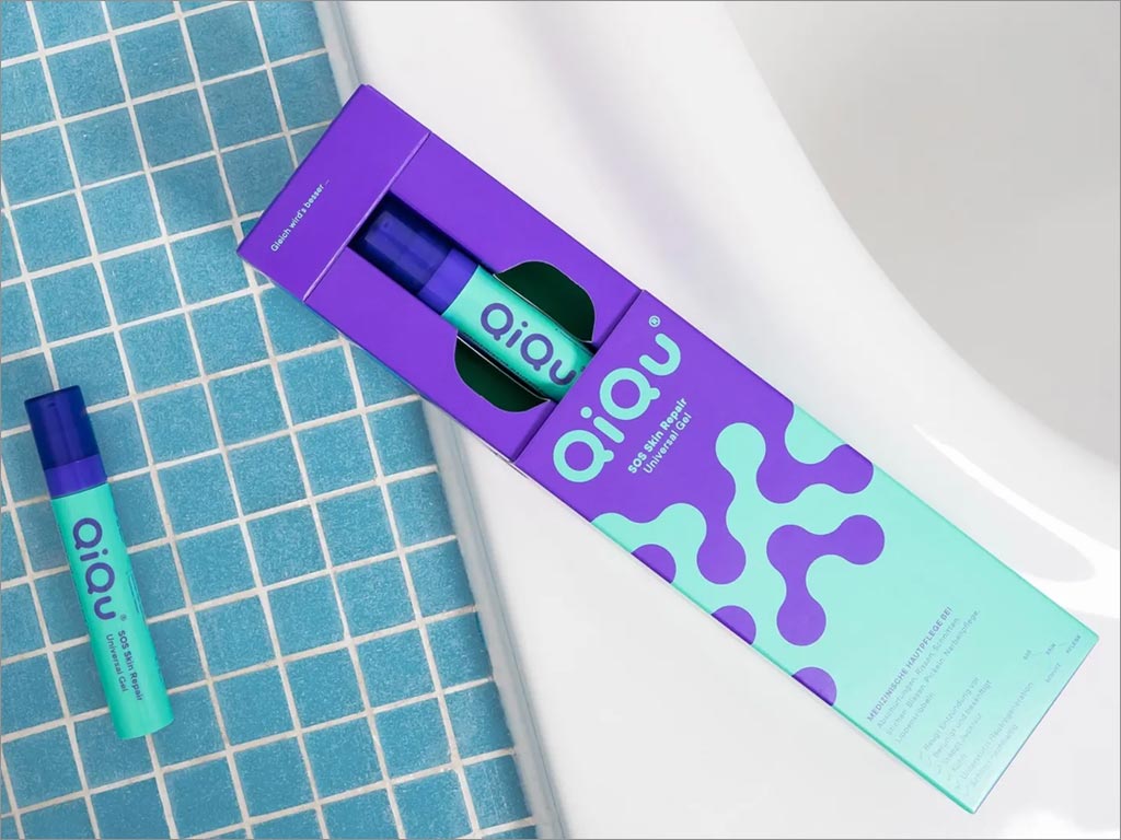 德國QiQu皮膚修復(fù)通用凝膠藥品包裝設(shè)計實物照片