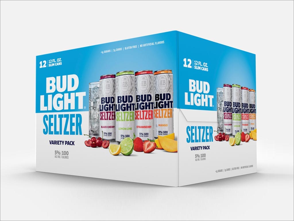 Bud Light水果味氣泡蘇打水外箱包裝設(shè)計