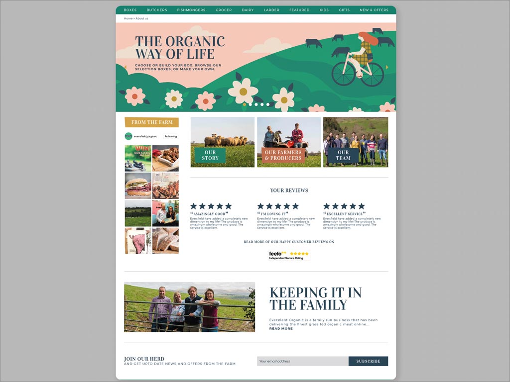 英國埃弗斯菲爾德有機(jī)食品網(wǎng)站頁面設(shè)計