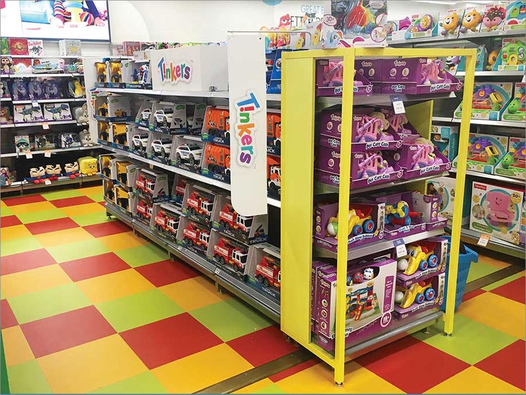 澳大利亞Tinkers玩具品牌vi重塑設(shè)計(jì)和包裝設(shè)計(jì)之賣場貨架展示