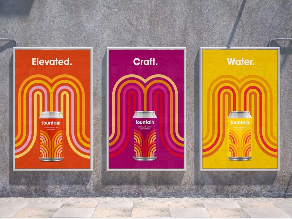 活力四射的Fountain蘇打水飲料海報設計