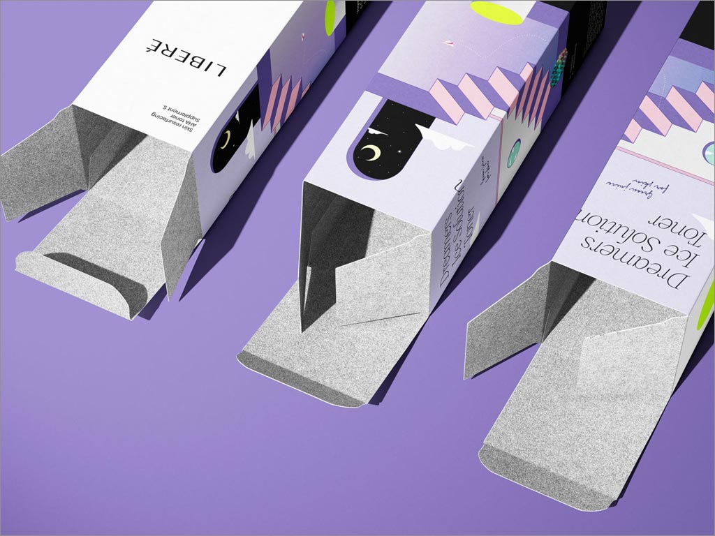 奇特而時尚的LIBERé護膚品紙盒包裝設(shè)計