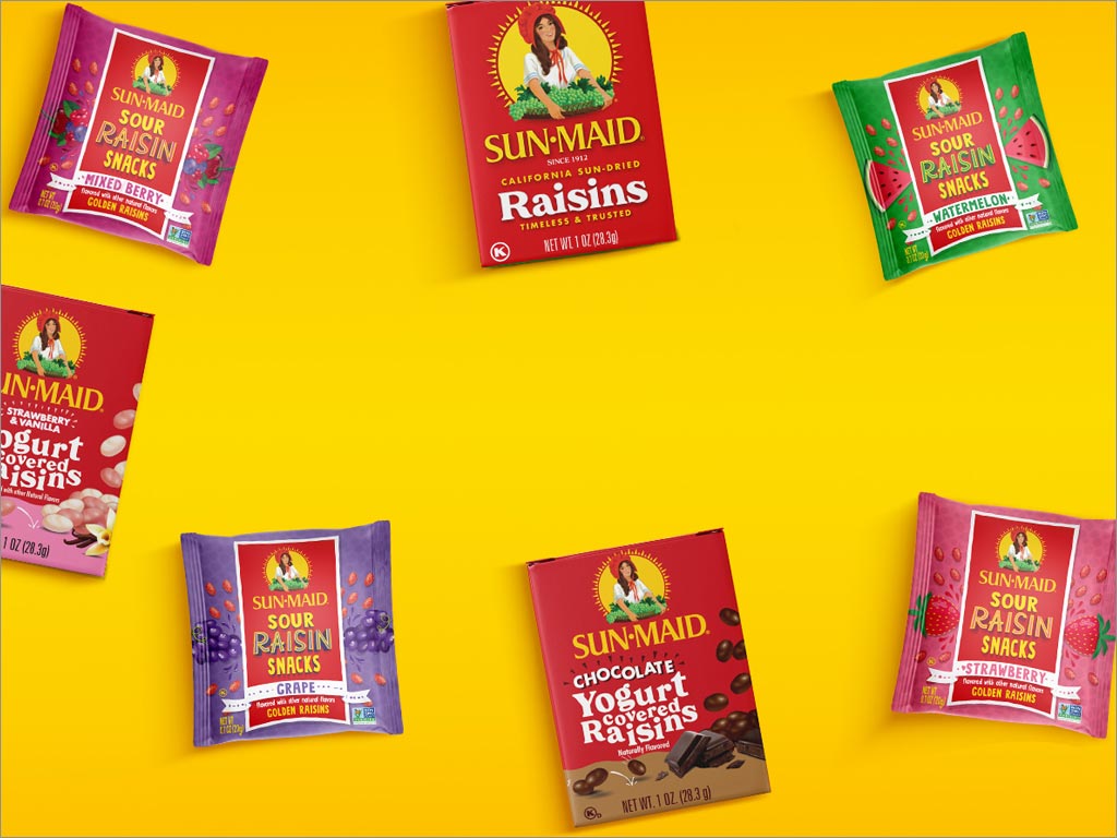 美國Sun-Maid農業(yè)合作社系列果干零食包裝設計