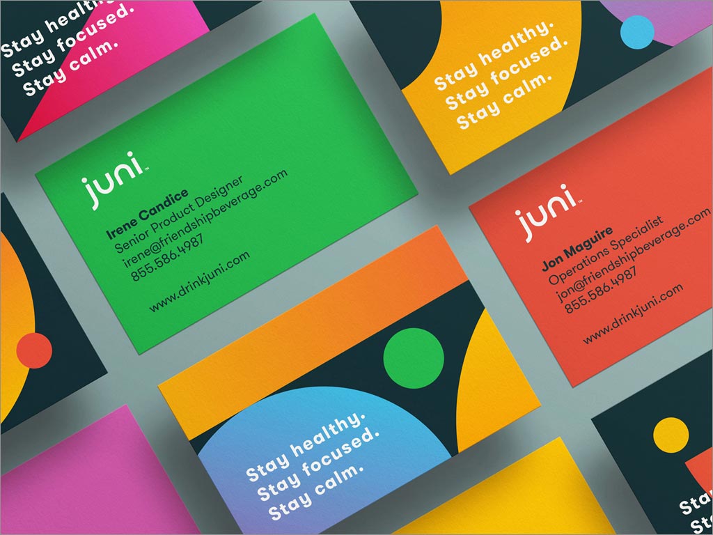 美國(guó)Juni功能性植物飲料名片設(shè)計(jì)