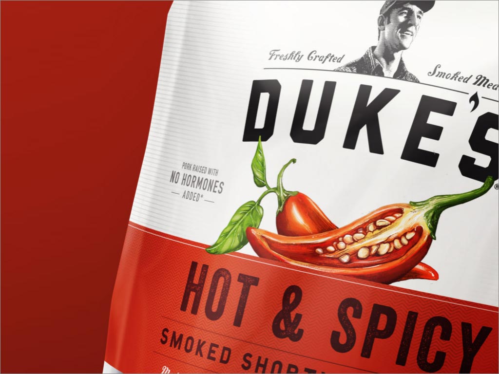 美國Duke香辣煙熏肉包裝設(shè)計(jì)之局部特寫