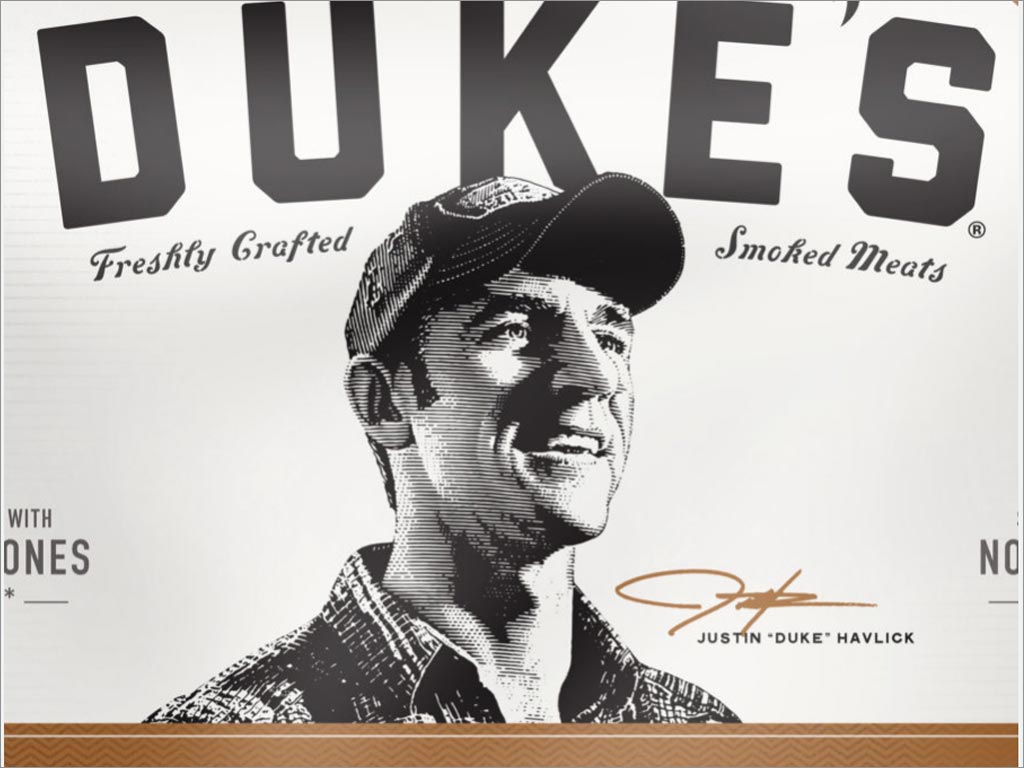 美國Duke煙熏香腸包裝設(shè)計(jì)之局部特寫