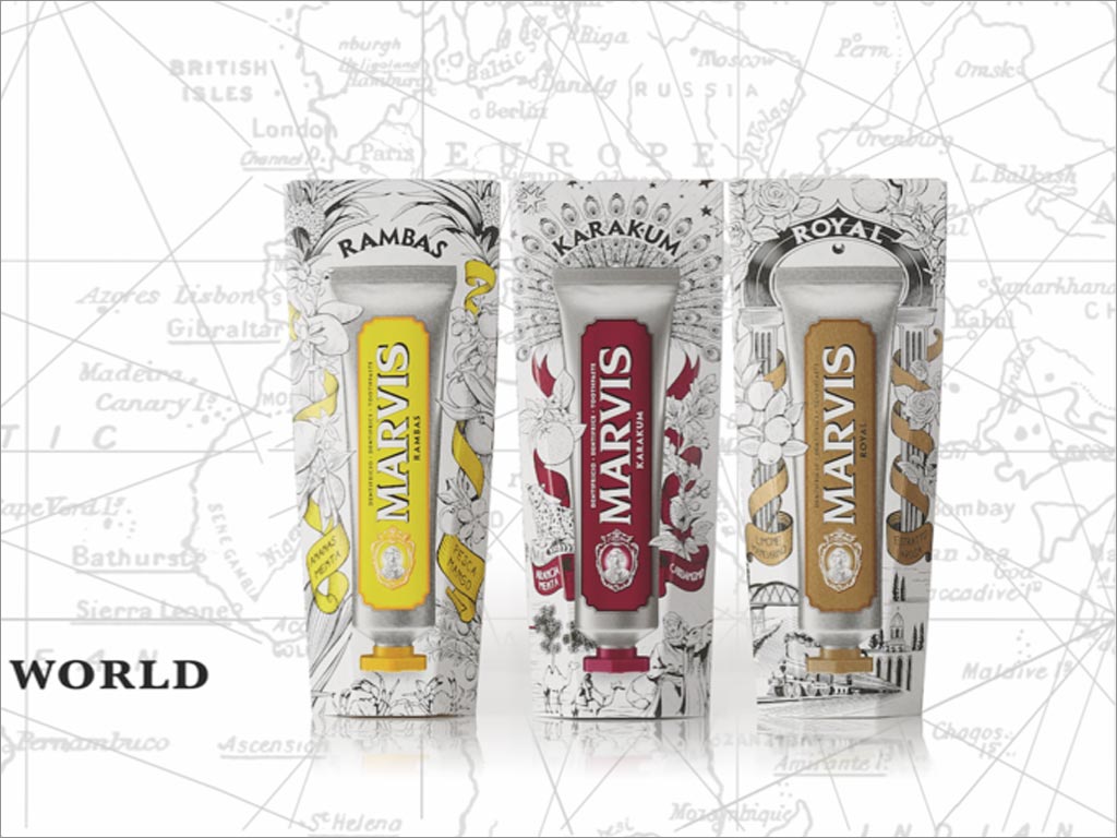 復(fù)古風(fēng)格的意大利Marvis牙膏包裝設(shè)計