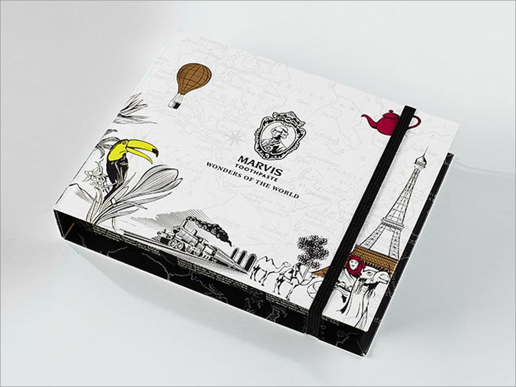 復(fù)古風(fēng)格的意大利Marvis牙膏禮盒包裝設(shè)計