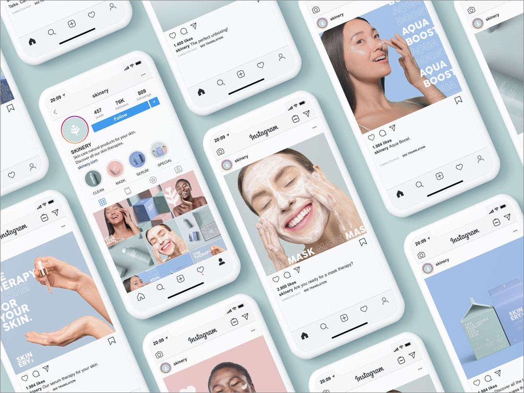 簡約的Skinery有機(jī)護(hù)膚產(chǎn)品移動端網(wǎng)站頁面設(shè)計(jì)