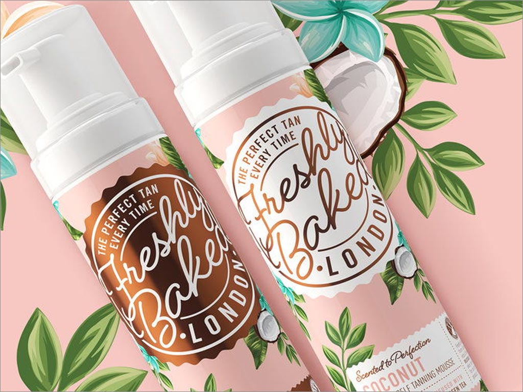 FRESHLY BAKED LONDON防曬黑霜包裝設(shè)計(jì)之局部特寫展示