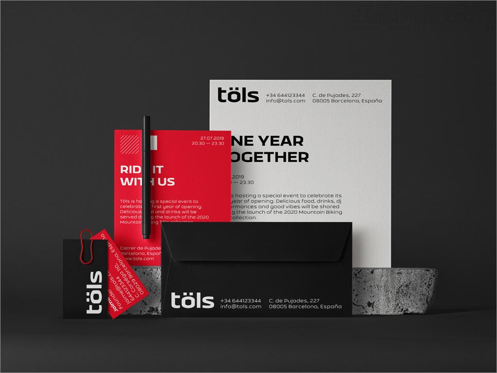 西班牙Tols自行車零件品牌形象設(shè)計之辦公用品設(shè)計