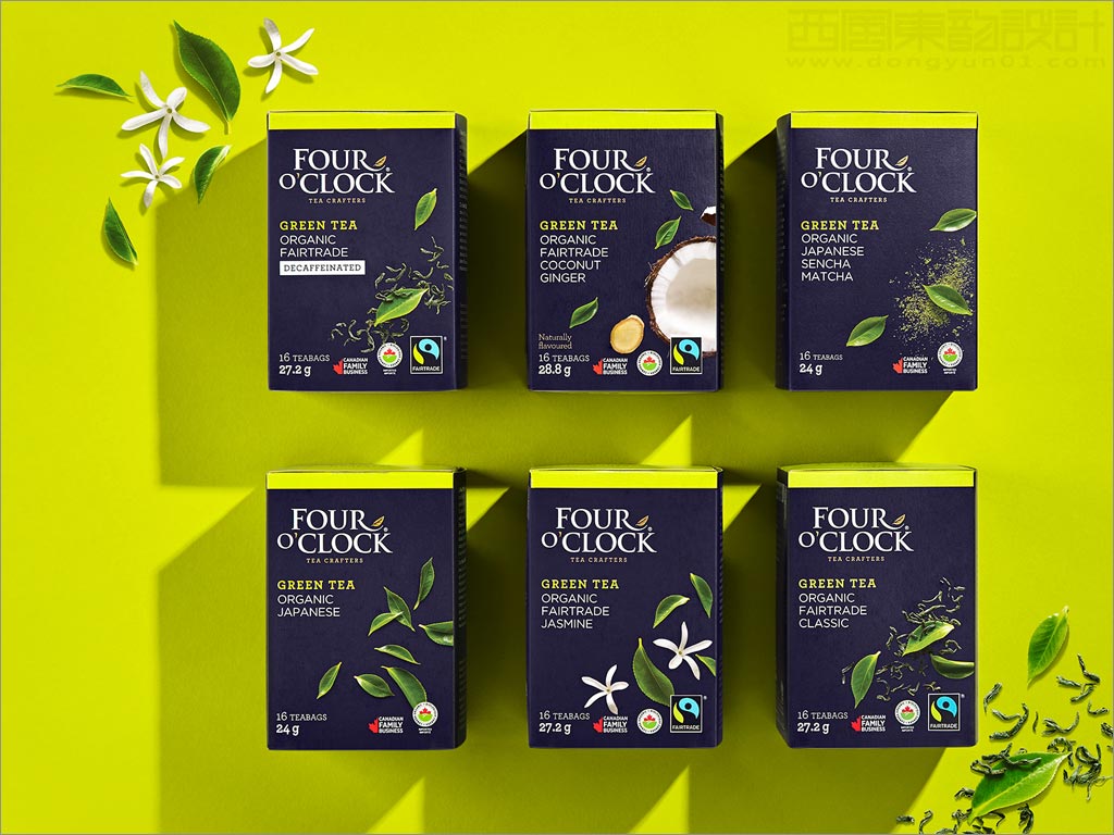 加拿大Four O'Clock有機茶飲品包裝盒設(shè)計