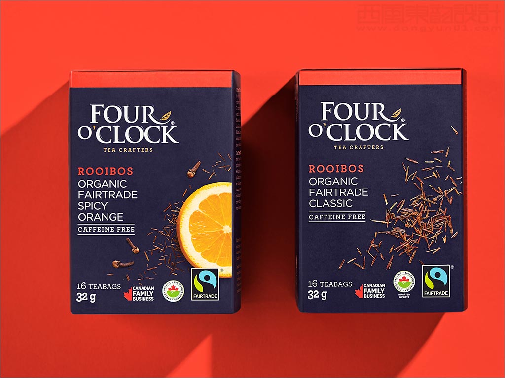 加拿大Four O'Clock有機茶飲品包裝盒設(shè)計