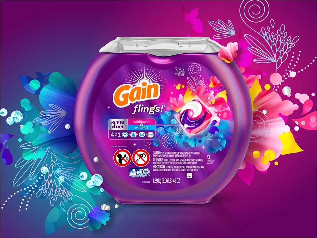 美國(guó)Gain洗衣凝珠日化用品包裝設(shè)計(jì)