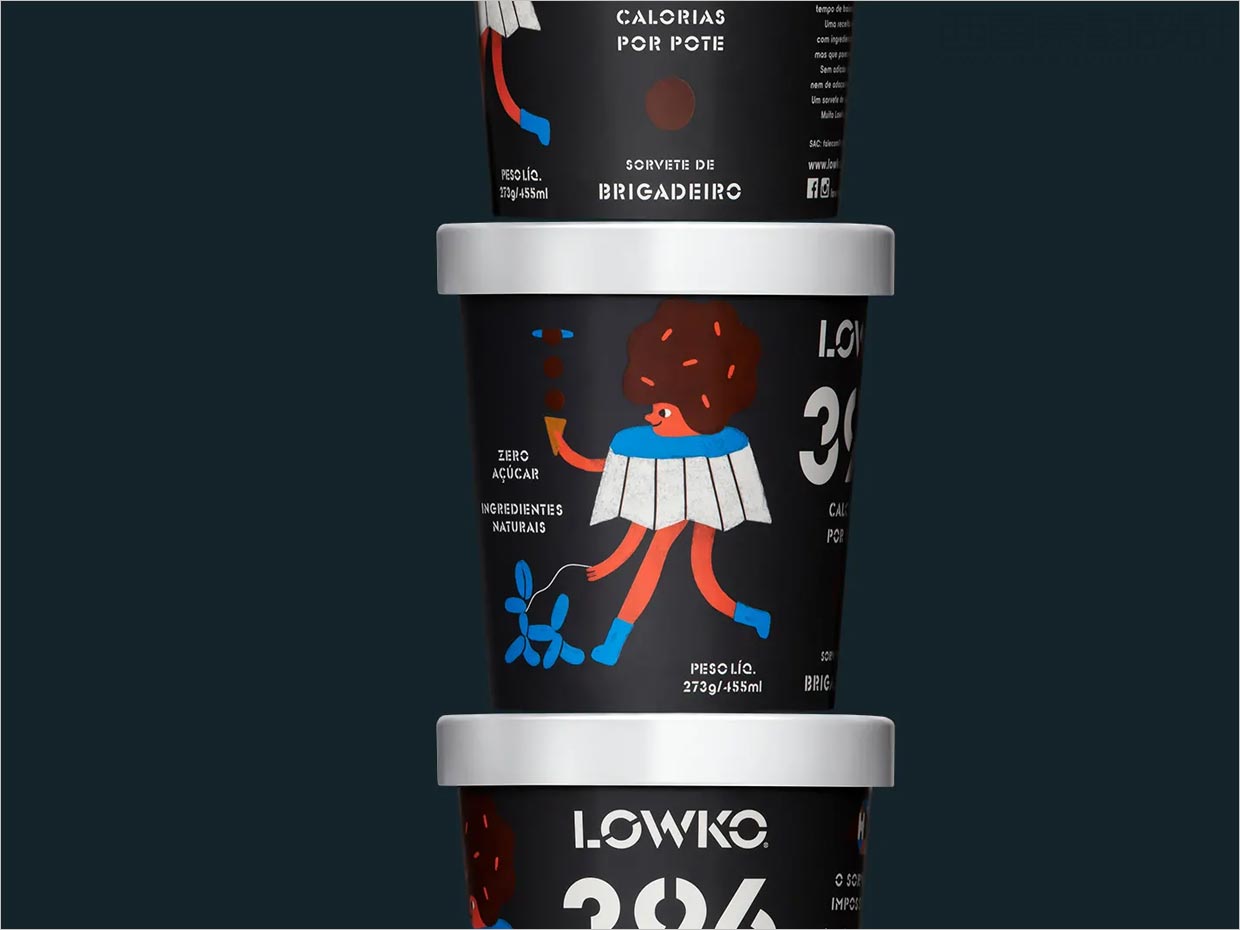 采用超現(xiàn)實插圖的巴西Lowko冰淇淋包裝設計