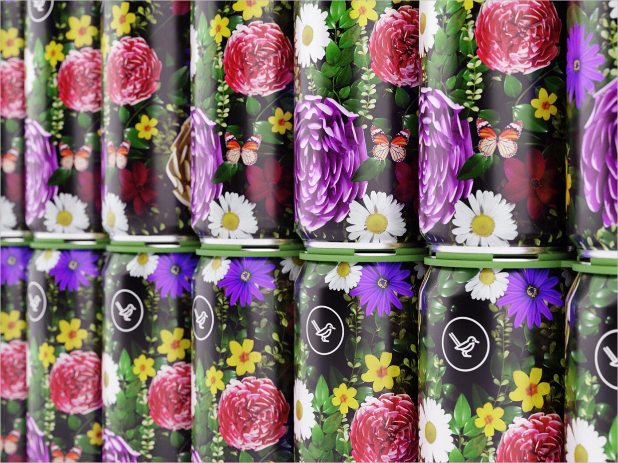 展示花藝的韓國(guó)Bring Spring精釀啤酒包裝設(shè)計(jì)