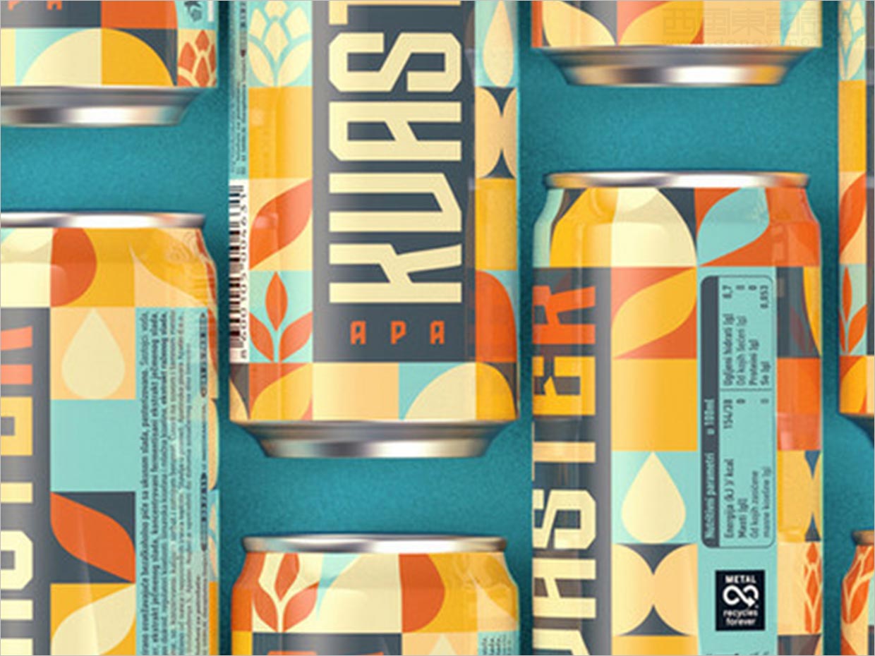 以現(xiàn)代方式創(chuàng)作的Kvaster傳統(tǒng)發(fā)酵飲料包裝設計之局部細節(jié)展示