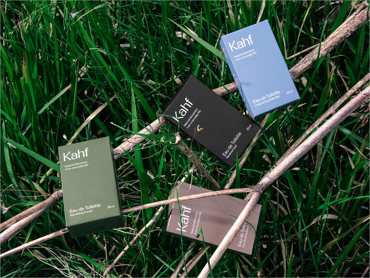 簡約的印度尼西亞Kahf男士護理化妝品包裝設(shè)計