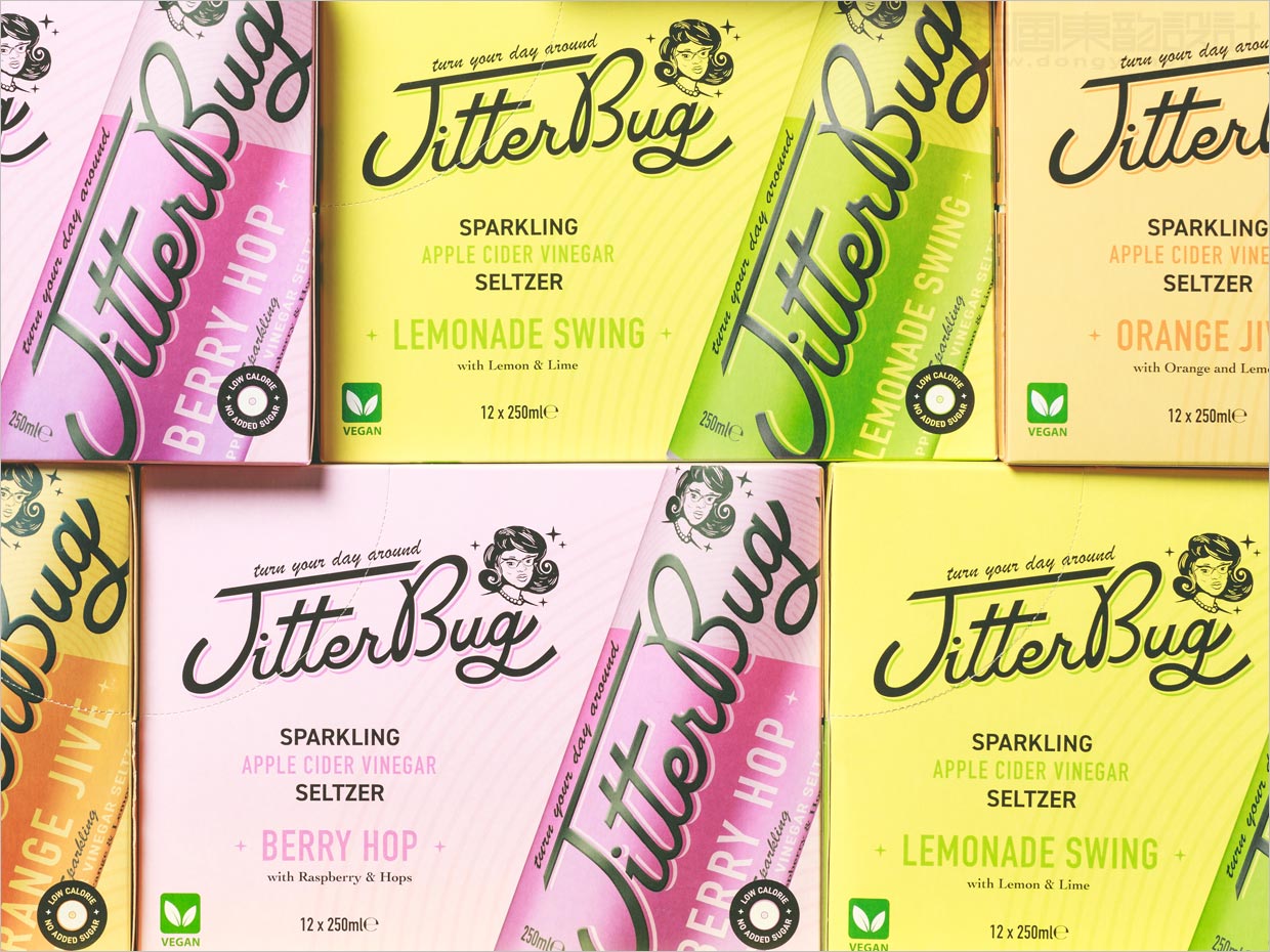 美國Jitterbug氣泡蘋果醋飲料外箱包裝設(shè)計