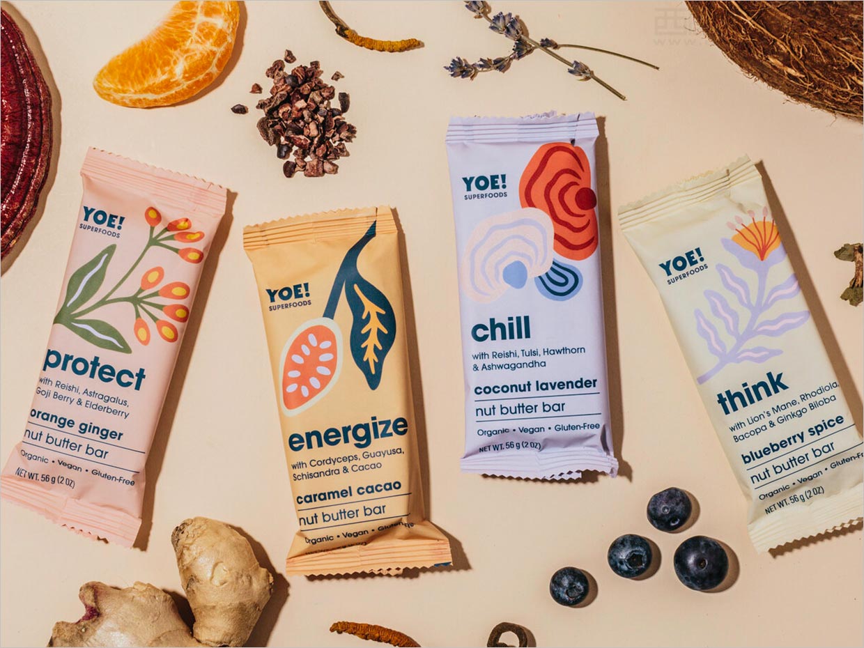 美國Yoe堅果代餐能量棒運(yùn)動營養(yǎng)食品內(nèi)袋包裝設(shè)計之實物照片