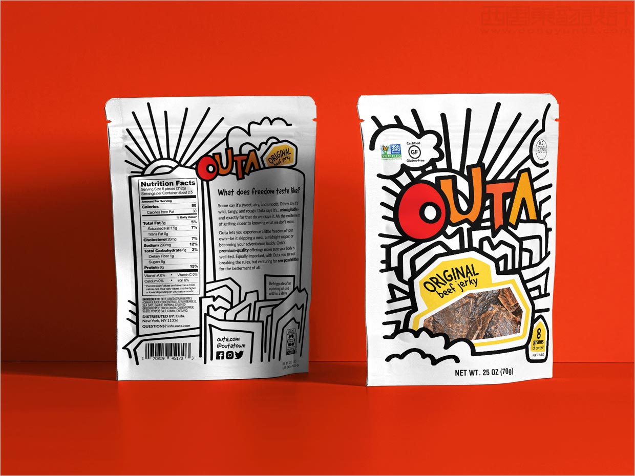 美國Outa青少年休閑零食包裝設(shè)計(jì)