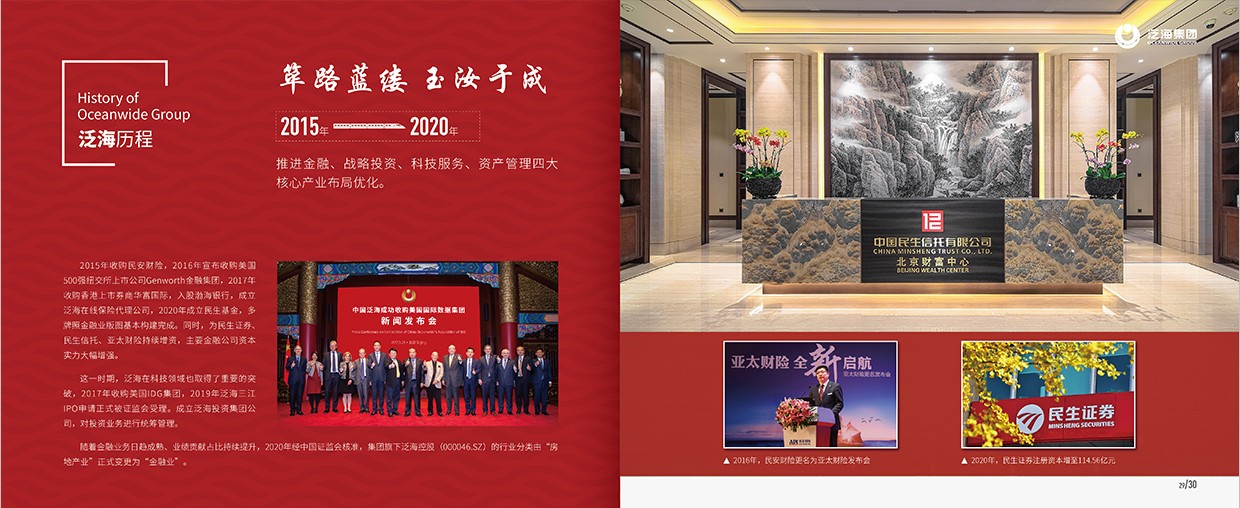 中國泛海控股集團(tuán)35周年畫冊設(shè)計(jì)之泛海歷程頁面設(shè)計(jì)