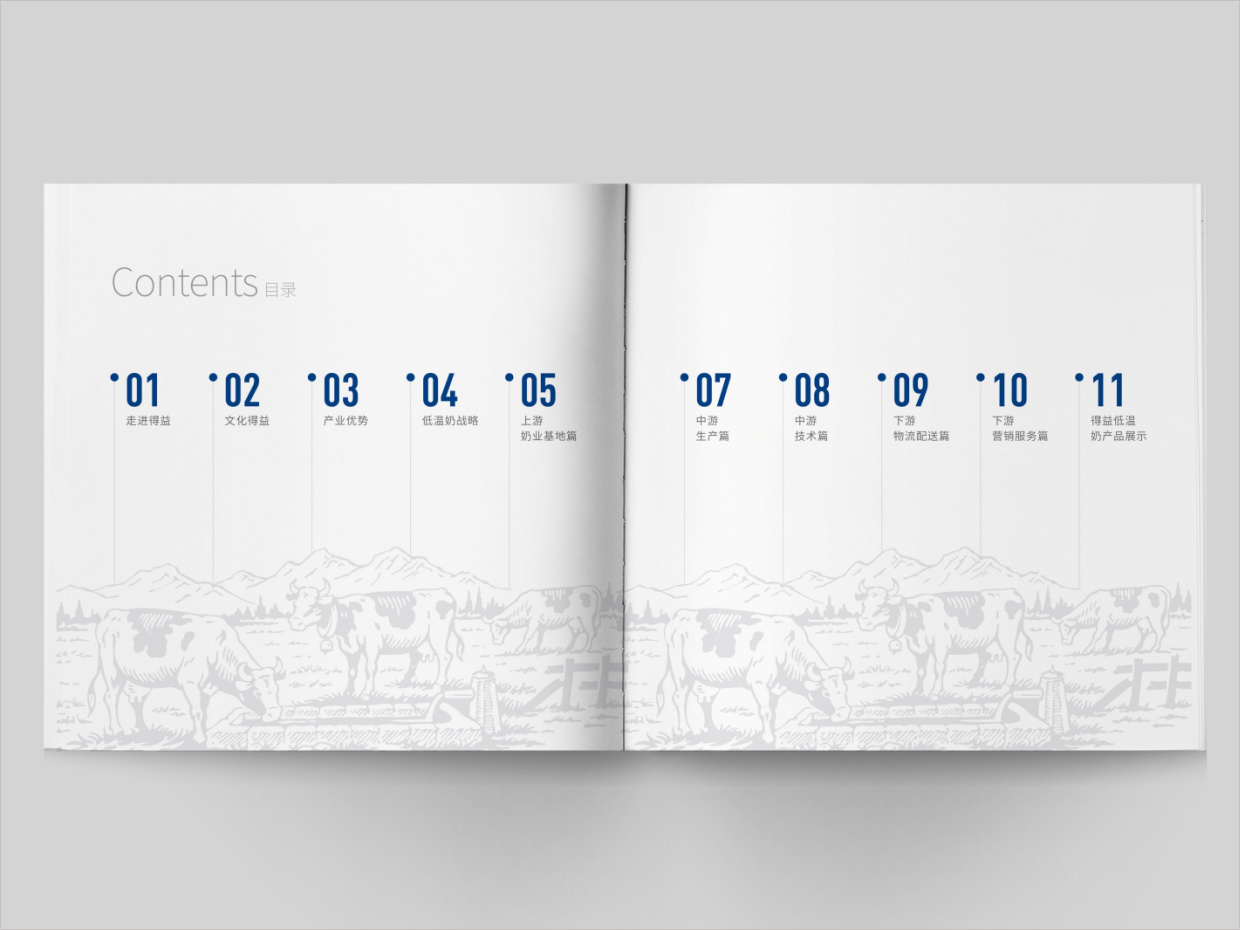山東得益乳業(yè)股份有限公司畫冊(cè)設(shè)計(jì)之目錄頁設(shè)計(jì) 山東得益乳業(yè)股份有限公司畫冊(cè)設(shè)計(jì)之目錄頁設(shè)計(jì)